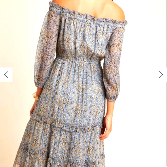 Anthropologe Dress Size 6 Peasant Off the Shoulder Midi Dress NWOT - Picture 3 of 12